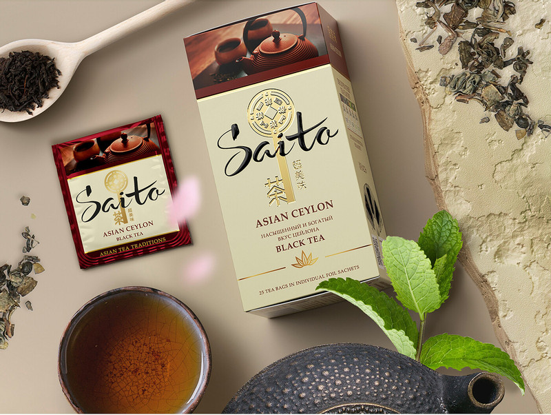 Чай Saito Asian Ceylon чёрный в сашетах, 25х1.7г — фото 3