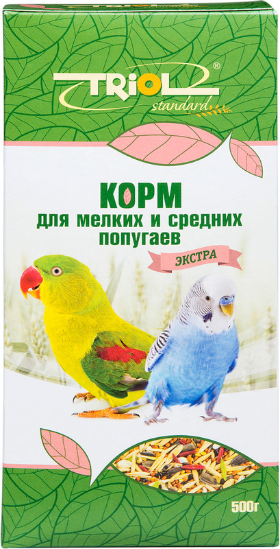 Корм Triol Криспи Экстра для мелких и средних попугаев, 500г — фото 1