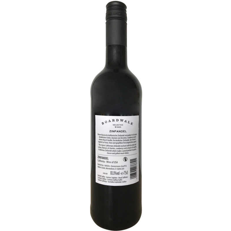 Вино Boardwalk California Zinfandel красное полусухое 13.5%, 750мл — фото 1
