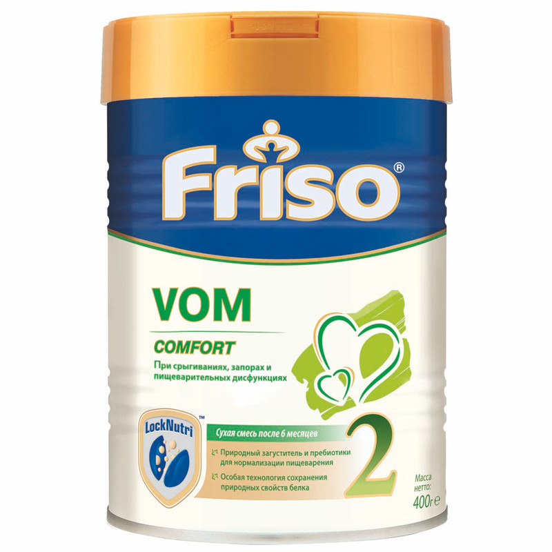 Смесь Friso 2 Vom молочная с пребиотиком с 6 месяцев, 400г
