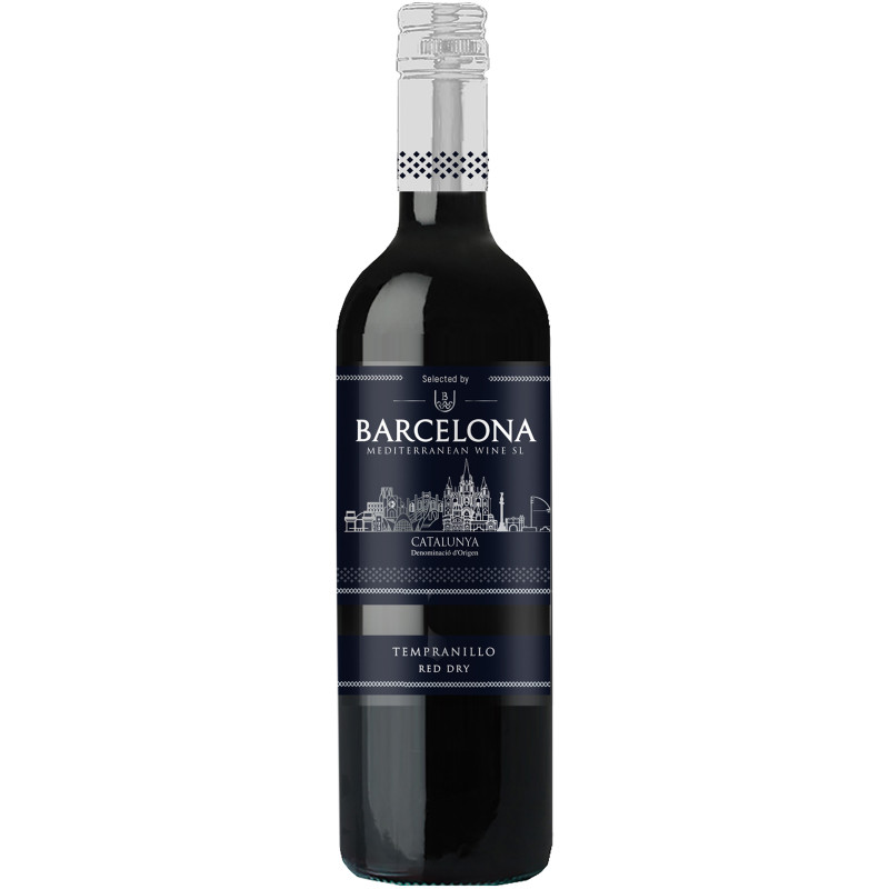 Вино Barcelona Mediterranean Wine Темпранильо красное сухое 13.5%, 750мл