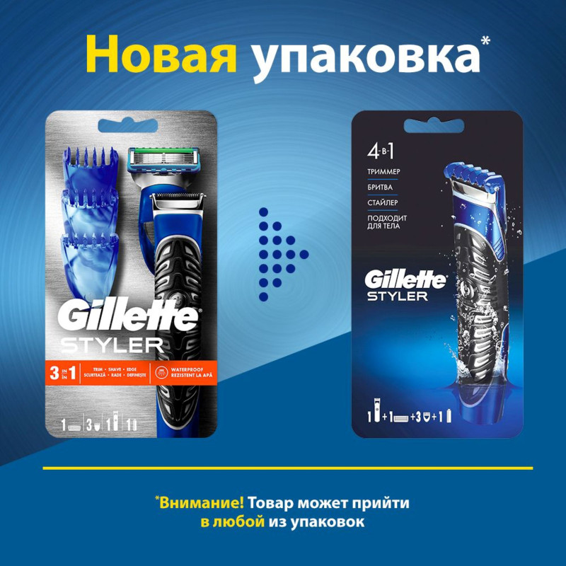 Бритва Gillette Fusion Proglide Styler со сменной кассетой + 3 насадки — фото 2