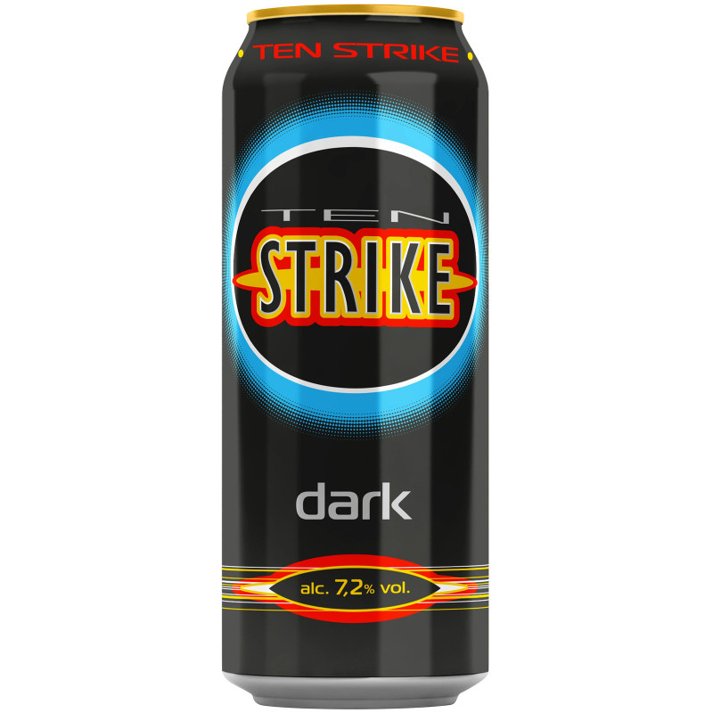 Напиток пивной Ten Strike Дарк 7.2%, 450мл