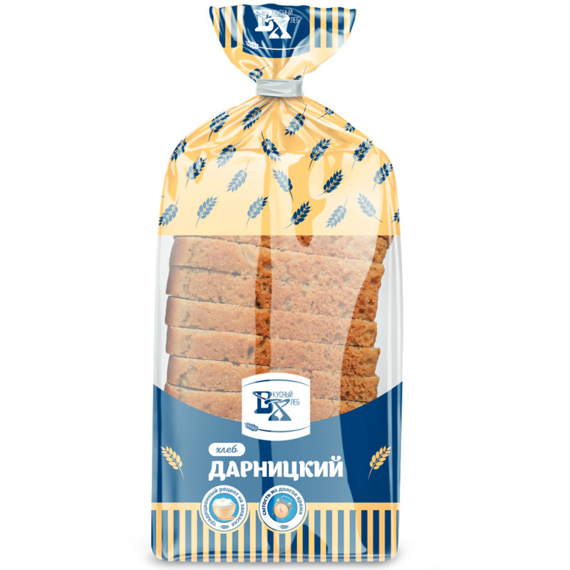 Хлеб Вкусный хлеб Дарницкий формовой нарезка, 650г