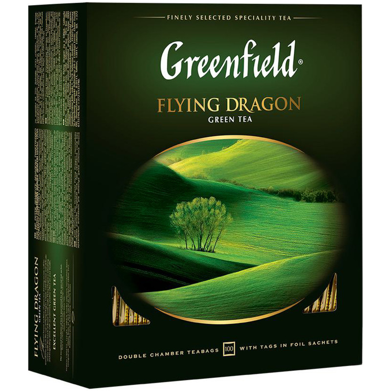 Чай Greenfield Flying Dragon зелёный в пакетиках, 100х2г — фото 2