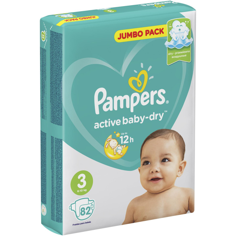 Подгузники Pampers Active Baby-Dry р.3 5-9кг, 82шт — фото 2