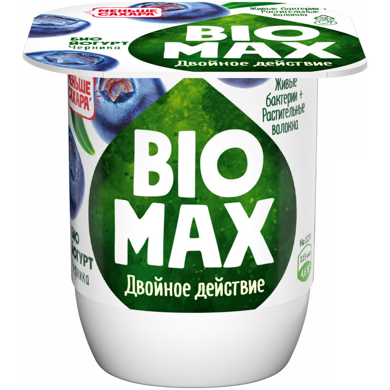 Биойогурт BioMax Черника 2.2%, 125г — фото 1
