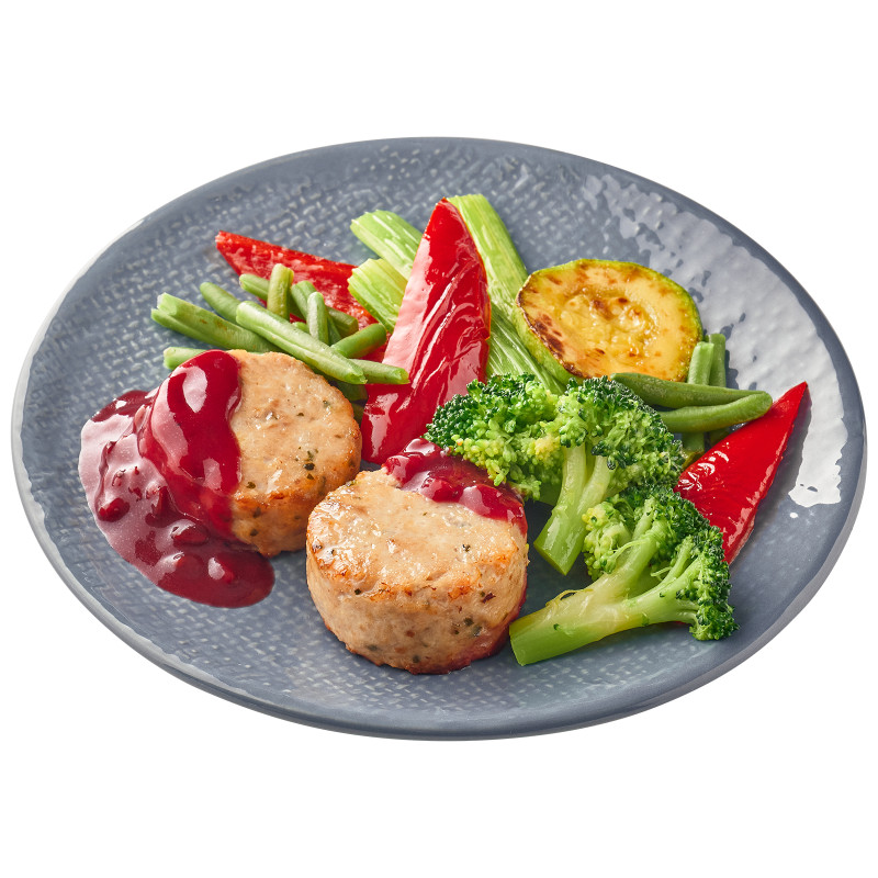 Польпетте с филе индейки, ягодным соусом и пряными овощами Шеф Перекрёсток, 300г — фото 2
