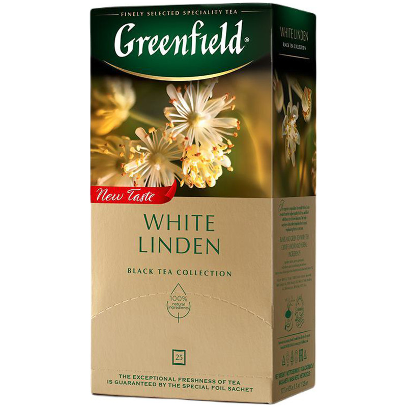 Чай Greenfield White Linden с ароматом османтуса и растительными компонентами, 25х1.5г — фото 1