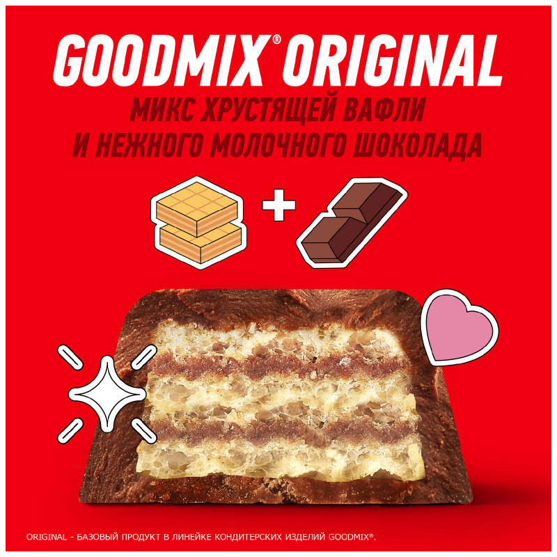 Шоколад Goodmix Original Milk Chocolate молочный с хрустящей вафлей, 29г — фото 6