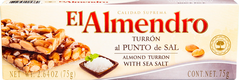 Туррон El Almendro хрустящий миндальный с морской солью, 75г — фото 2