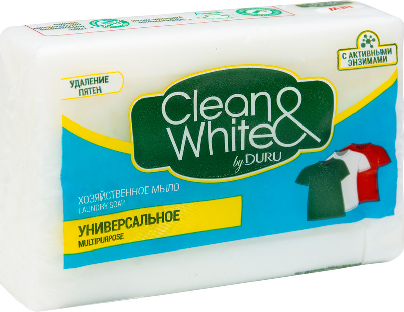 Мыло хозяйственное Duru Clean&White универсальное, 125г