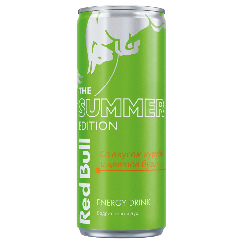 Напиток энергетический Red Bull Summer Edition со вкусом курубы и цветов бузины безалкогольный газированный, 250мл