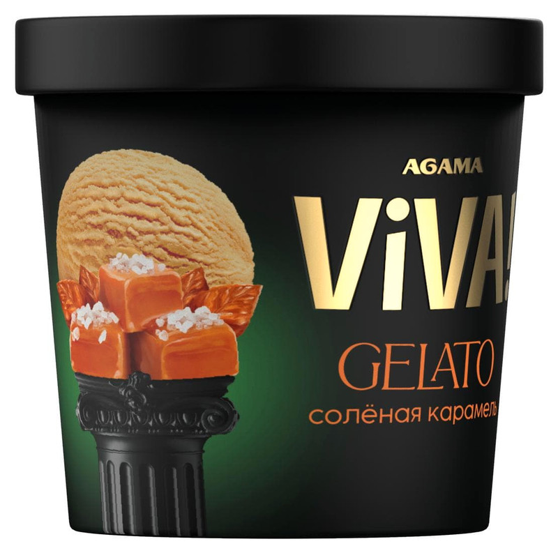 Мороженое сливочное Viva Джелато солёная карамель 8%, 80г