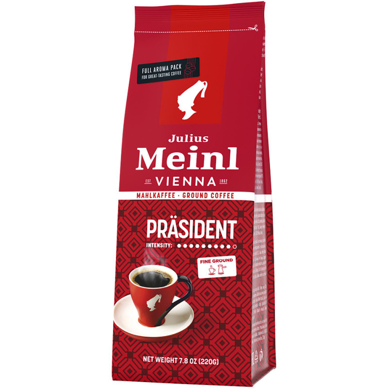 Кофе Julius Meinl Президент натуральный молотый жареный, 220г — фото 1