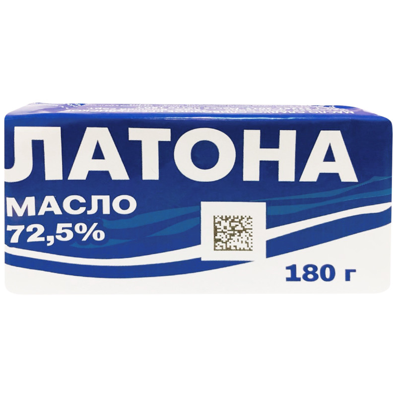 Масло Латона Крестьянское сладко-сливочное высший сорт 72.5%, 183г