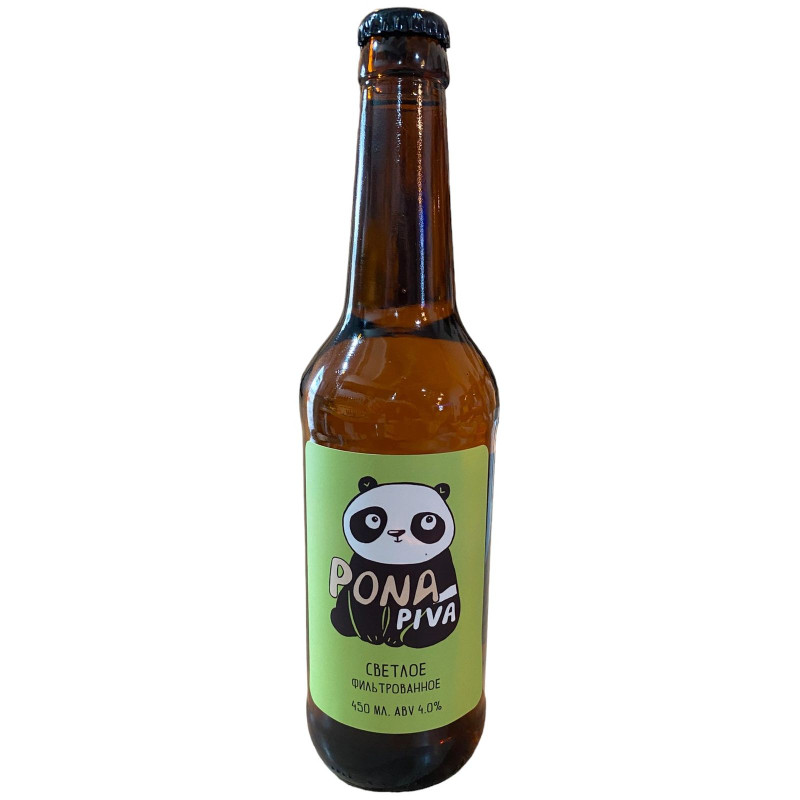 Пиво Pona Piva светлое пастеризованное фильтрованное 4%, 450мл
