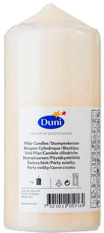 Свеча Duni парафиновая ваниль, 130х60мм