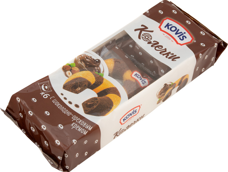 Изделия хлебобулочные Kovis Колечки сдобные с шоколадно-ореховым кремом, 240г — фото 2