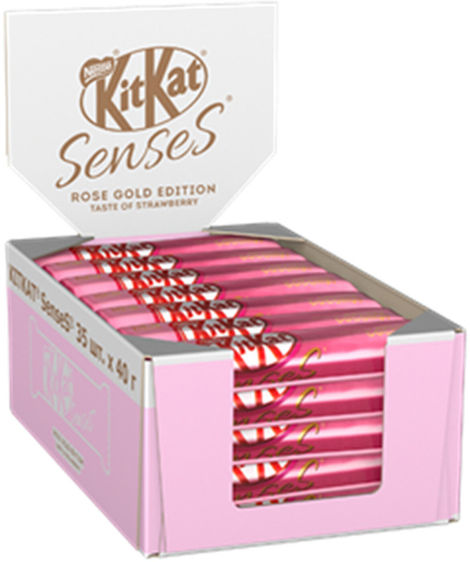 Шоколад белый KitKat Senses Rose Gold Edition Pink Wafer Taste Strawberry, 40г — фото 4