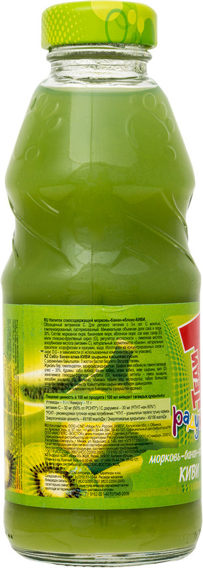 Напиток сокосодержащий Теди Радужный морковь-банан-яблоко-киви, 300мл — фото 1