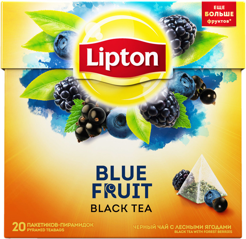 Чай Lipton Blue Fruit чёрный в пирамидках, 20х1.8г