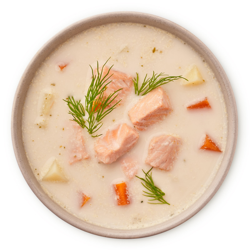 Норвежский суп со сливками и лососем