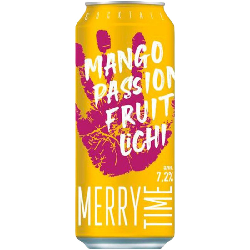 Напиток слабоалкогольный Merry Time манго-маракуйя-личи 7.2%, 430мл
