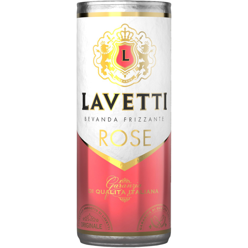 Напиток виноградосодержащий Lavetti Розе газированный сладкий 8%, 250мл