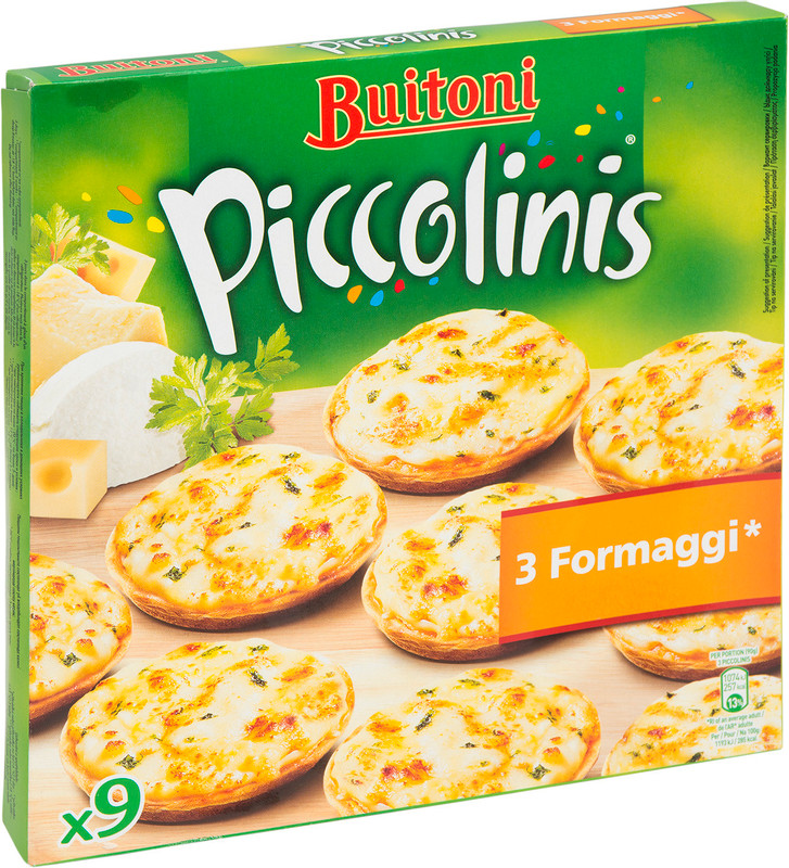 Пицца Buitoni Piccolinis три сыра 9шт, 270г — фото 3