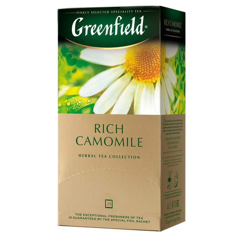 Чай Greenfield Rich Camomile травяной в пакетиках, 25х1.5г — фото 1
