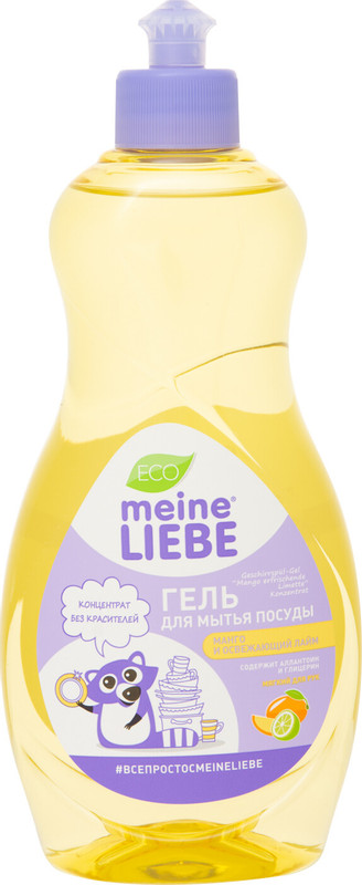 Гель Meine Liebe для мытья посуды манго-освежающий лайм концентрат, 500мл