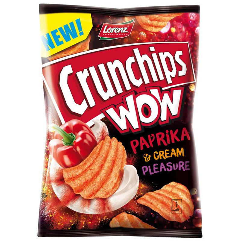 Чипсы картофельные соломкой Crunchips WoW со вкусом сливочной паприки рифлёные, 110г