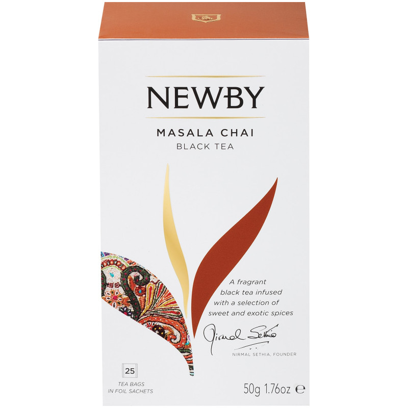 Чай Newby Масала чёрный байховый с пряностями, 25х2г — фото 1