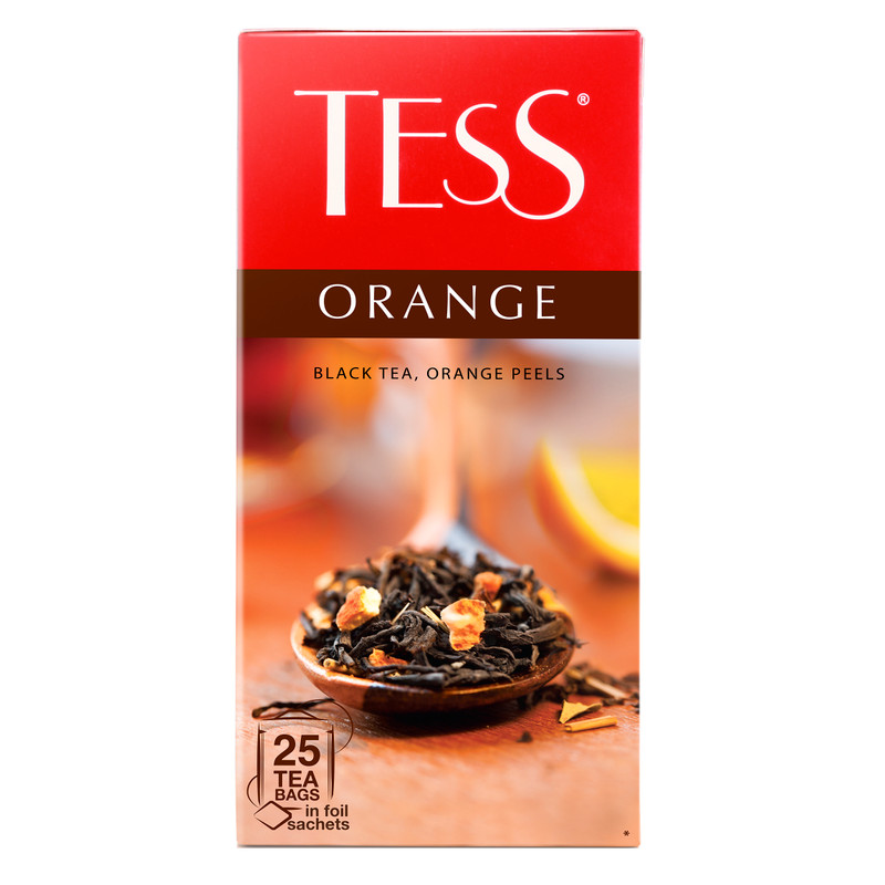 Чай Tess Orange чёрный с апельсином в пакетиках, 25х1.5г