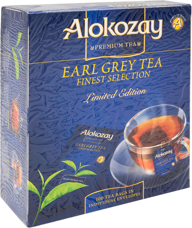 Чай Alokozay Эрл Грей чёрный с бергамотом в пакетиках, 100х2г — фото 1