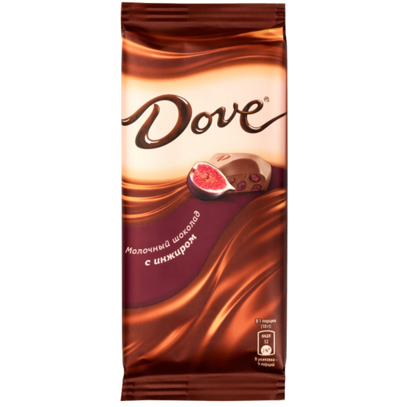 Шоколад молочный Dove с инжиром, 90г — фото 1
