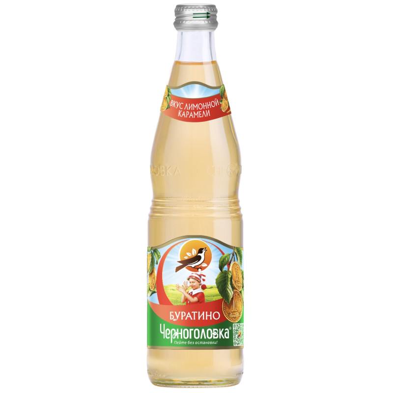 Напиток безалкогольный Черноголовка Лимонад Буратино газированный, 500мл