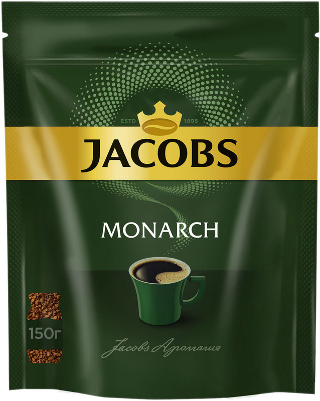 Кофе Jacobs Monarch натуральный растворимый сублимированный, 150г — фото 1