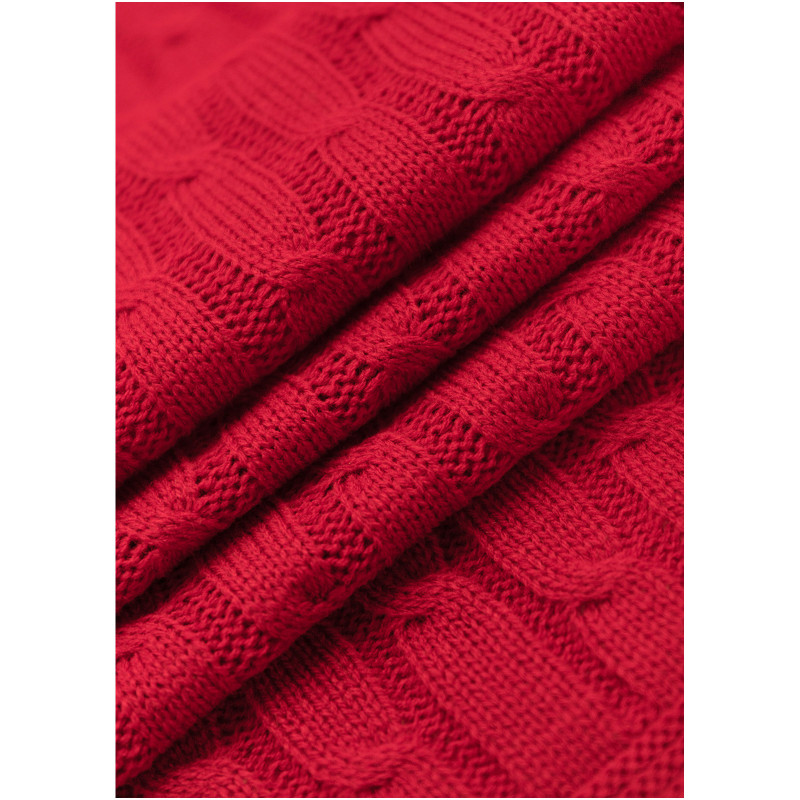 Плед вязаный легкий Eclair красный 150х200см — фото 1