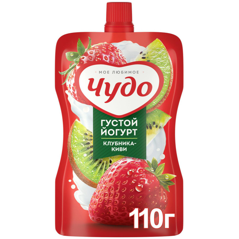Йогурт фруктовый Чудо Клубника-Киви 2.6%, 110г