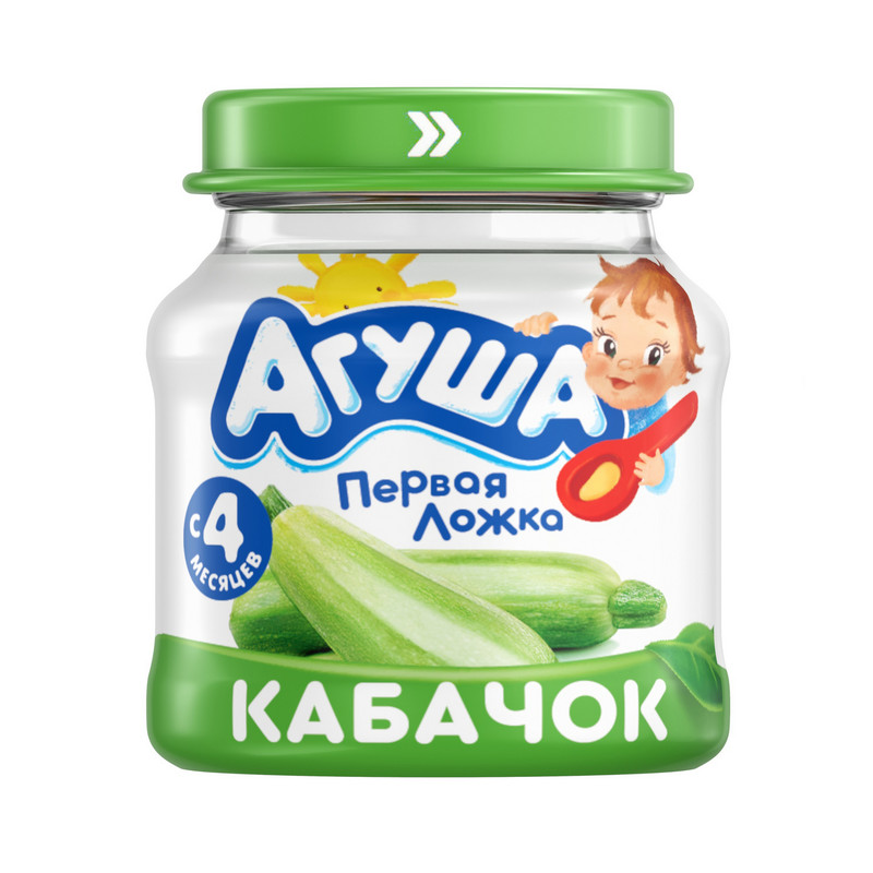 Пюре овощное Агуша Кабачок с 4 месяцев, 80г — фото 1