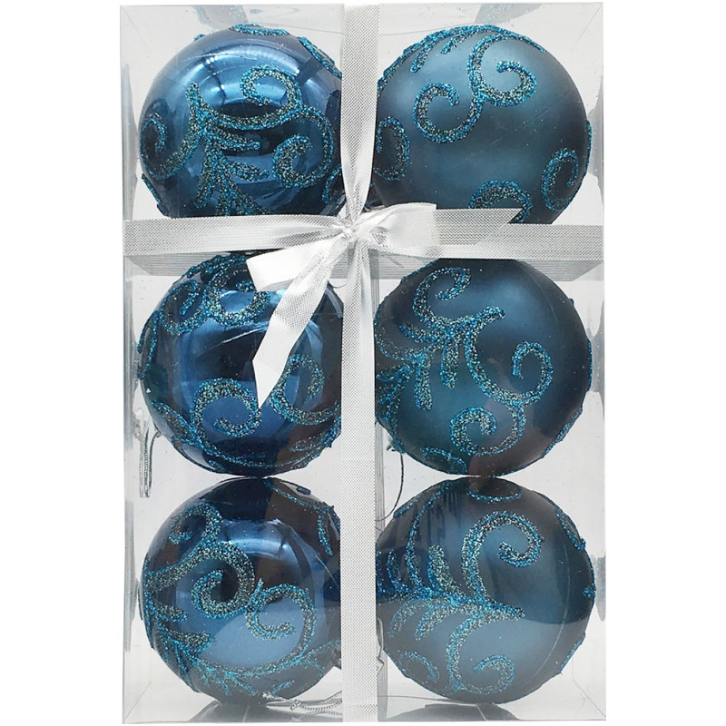 Набор шаров ёлочных синие HV7006-1629A540, HV7006-1594A540, HV7006-1613A540, 6шт — фото 3