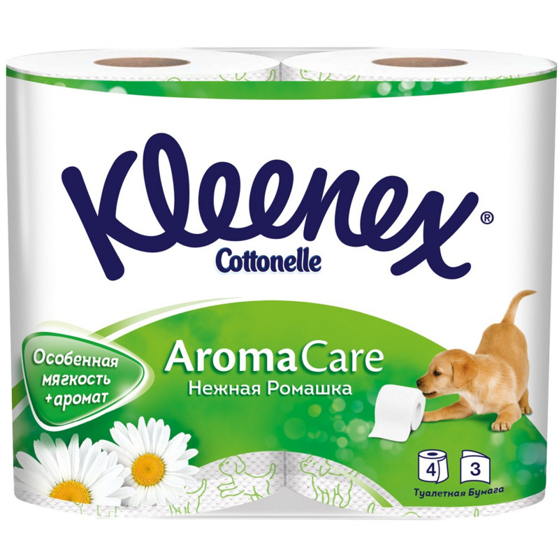 Туалетная бумага Kleenex Veltie Ромашка ароматизированная, 4шт — фото 1