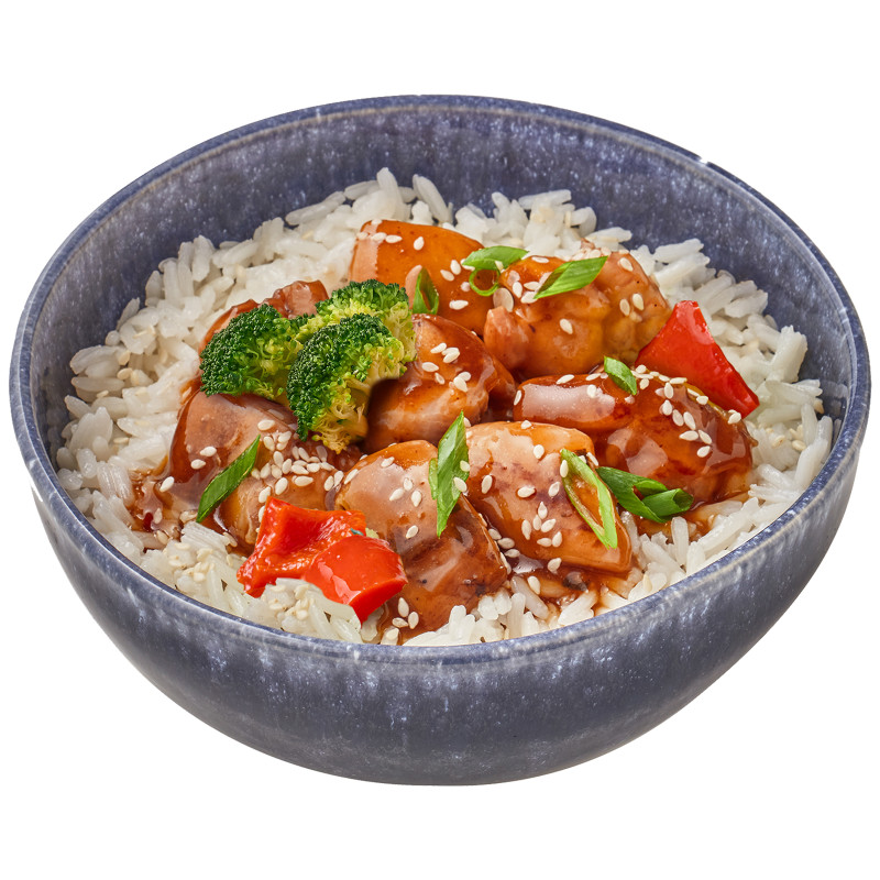 Курица в соусе терияки с овощами и рисом жасмин Шеф Перекрёсток, 240г — фото 1