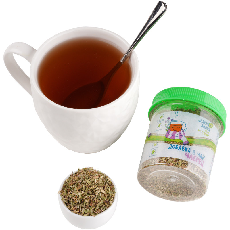 Добавка в чай Чабрец сушеный измельчённый Зелёная Линия, 35г — фото 3