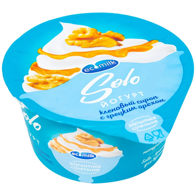 Йогурт Экомилк Соло с кленовым сиропом и грецким орехом 4.2%, 130г — фото 4