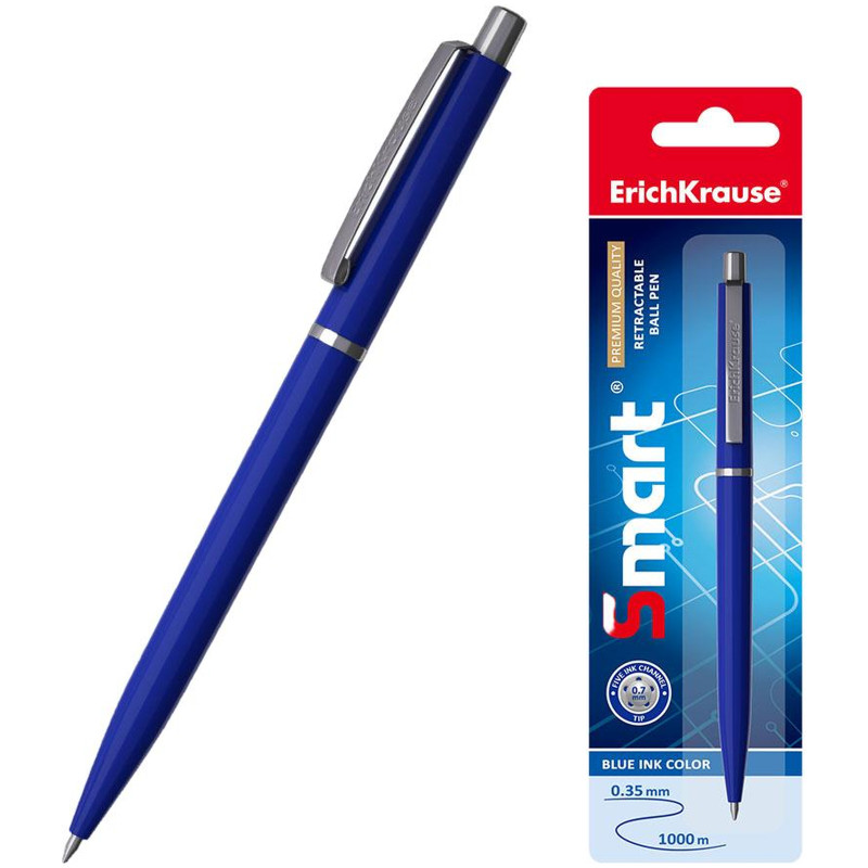 Ручка ErichKrause Smart шариковая синяя — фото 1