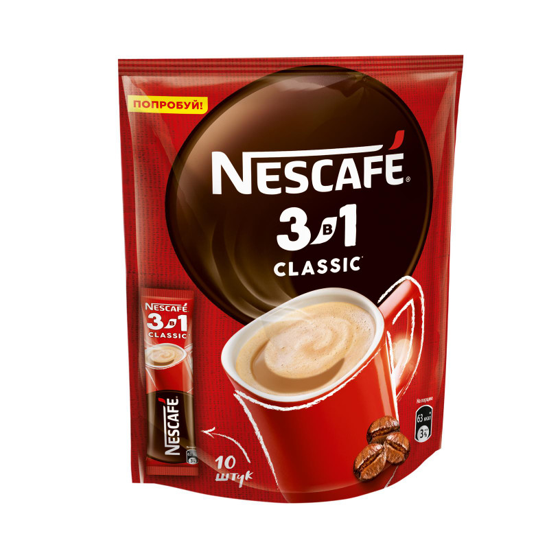 Напиток кофейный Nescafé 3в1 классик растворимый, 10x14.5г — фото 4