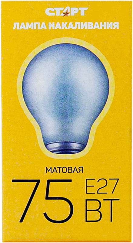 Лампа накаливания Старт БМТ Е27 75Вт матовая